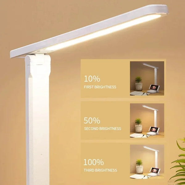 Foldable Table Lamp Led Desk Lamp 3 Type Stepless Dimmable Touch Bedside Reading Eye Protection Night Light USB Chargeable