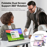 Triple Laptop Screen Extender 15.6" 1080P FHD IPS Folding Stacked Dual Portable Monitor USB-C Travel Extended Computer Display