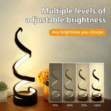 White RGB Led Table Lamp Dimmable USB Night Light Spiral Snake Desk Reading Book Light Office Bedroom Decoration Button Switch