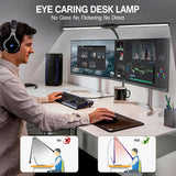 Double Head LED Clip Desk Lamp Architect Table Lamp Stepless Dimmable Computer Monitor Light for Home Office Reading Lighting