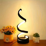 White RGB Led Table Lamp Dimmable USB Night Light Spiral Snake Desk Reading Book Light Office Bedroom Decoration Button Switch