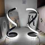 White RGB Led Table Lamp Dimmable USB Night Light Spiral Snake Desk Reading Book Light Office Bedroom Decoration Button Switch