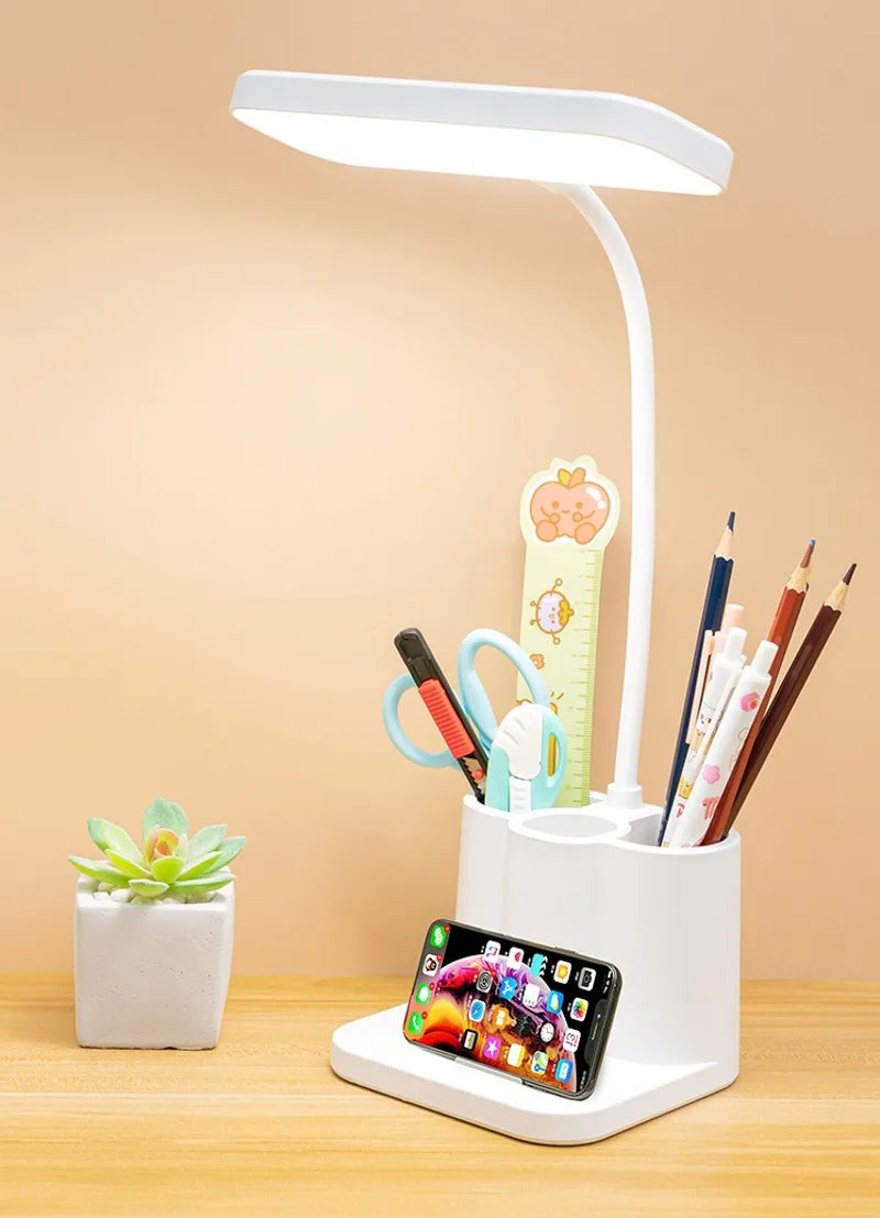 USB Learning Dormitory Bedroom Bedside Reading Night Light LED Desk Lamp Eye Protection Desk College Student Nightlights