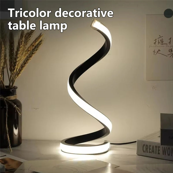 White RGB Led Table Lamp Dimmable USB Night Light Spiral Snake Desk Reading Book Light Office Bedroom Decoration Button Switch