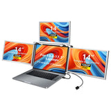 14 inches Laptop Expansion Screen 1080P FHD Quad-screen Monitor Driver Quick Installation Monitor with 1 Cable for 3 Displays