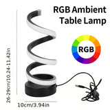 White RGB Led Table Lamp Dimmable USB Night Light Spiral Snake Desk Reading Book Light Office Bedroom Decoration Button Switch