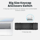 Wireless Folding Keyboard with Touchpad/Numberpad Rechargeable Foldable Bluetooth Keyboard for Tablet Ipad