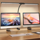 Double Head LED Clip Desk Lamp Architect Table Lamp Stepless Dimmable Computer Monitor Light for Home Office Reading Lighting