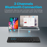 Wireless Folding Keyboard with Touchpad/Numberpad Rechargeable Foldable Bluetooth Keyboard for Tablet Ipad