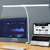 Double Head LED Clip Desk Lamp Architect Table Lamp Stepless Dimmable Computer Monitor Light for Home Office Reading Lighting