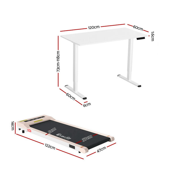 Artiss 120cm Automatic Standing Desk with 360mm Electric Walking Pad Treadmill