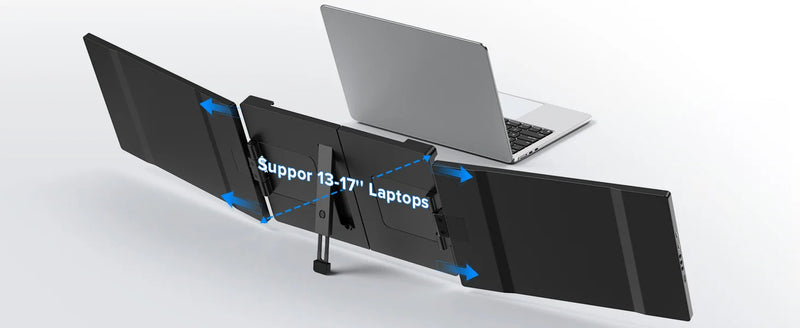 EVICIV Swivel 2K 14" Triple Laptop Screen Extender 360°Unique Swivel Hinge 180° Automatic Rotation Portable Monitor for 13-17"