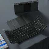 Wireless Folding Keyboard with Touchpad/Numberpad Rechargeable Foldable Bluetooth Keyboard for Tablet Ipad