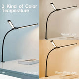 Double Head LED Clip Desk Lamp Architect Table Lamp Stepless Dimmable Computer Monitor Light for Home Office Reading Lighting