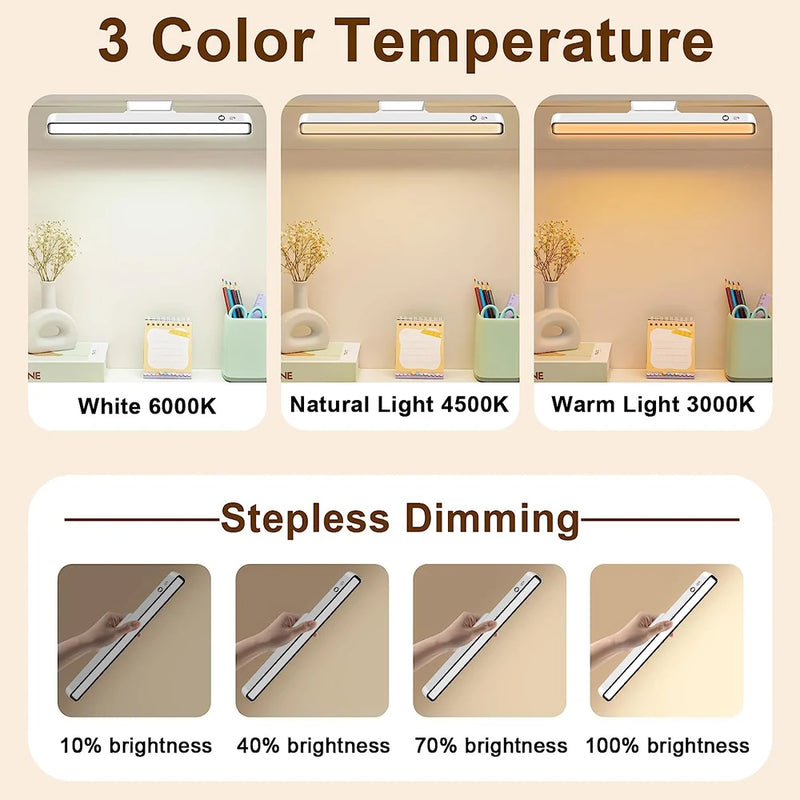 Desk Lamp Hanging Magnetic Table Lamp Led Usb Rechargeable Stepless Dimming Cabinet Closet Wardrobe Night Light