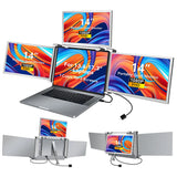 14 inches Laptop Expansion Screen 1080P FHD Quad-screen Monitor Driver Quick Installation Monitor with 1 Cable for 3 Displays