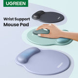 UGREEN Mouse Pad Wrist Support Ergonomic Mousepad Non-Slip Memory Foam for Office Home Computer PC Desk Fabric Mousepad