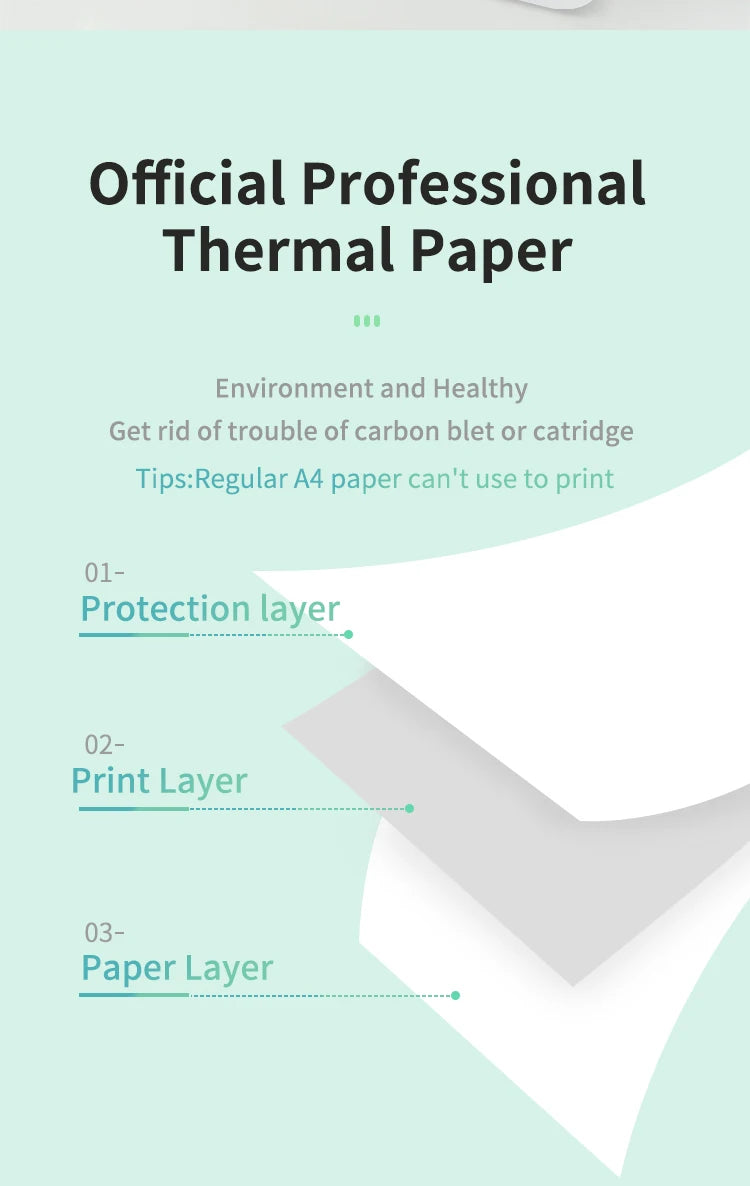 Marklife D210 Thermal Paper Printer Direct Wirless Mobile Photo Printer USB BT Connection Support A4 Thermal Paper Width