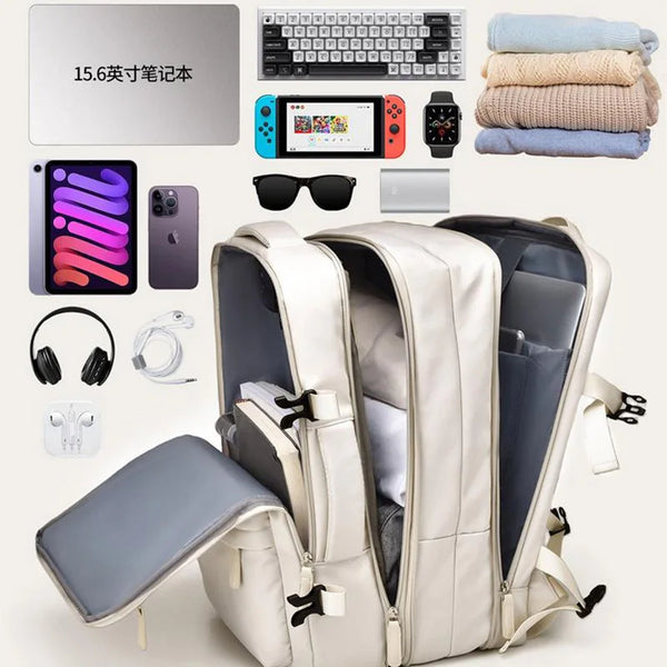 Waterproof Carry-On Sized Travel Backpack with Laptop Sleeve