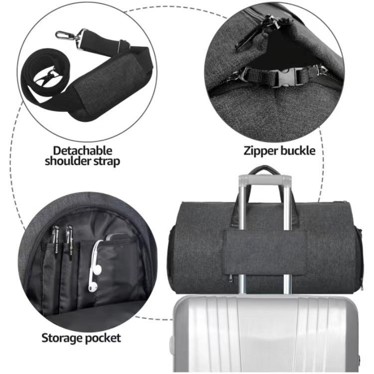 Compact Travel Suit Storage Bag - Foldable - Black