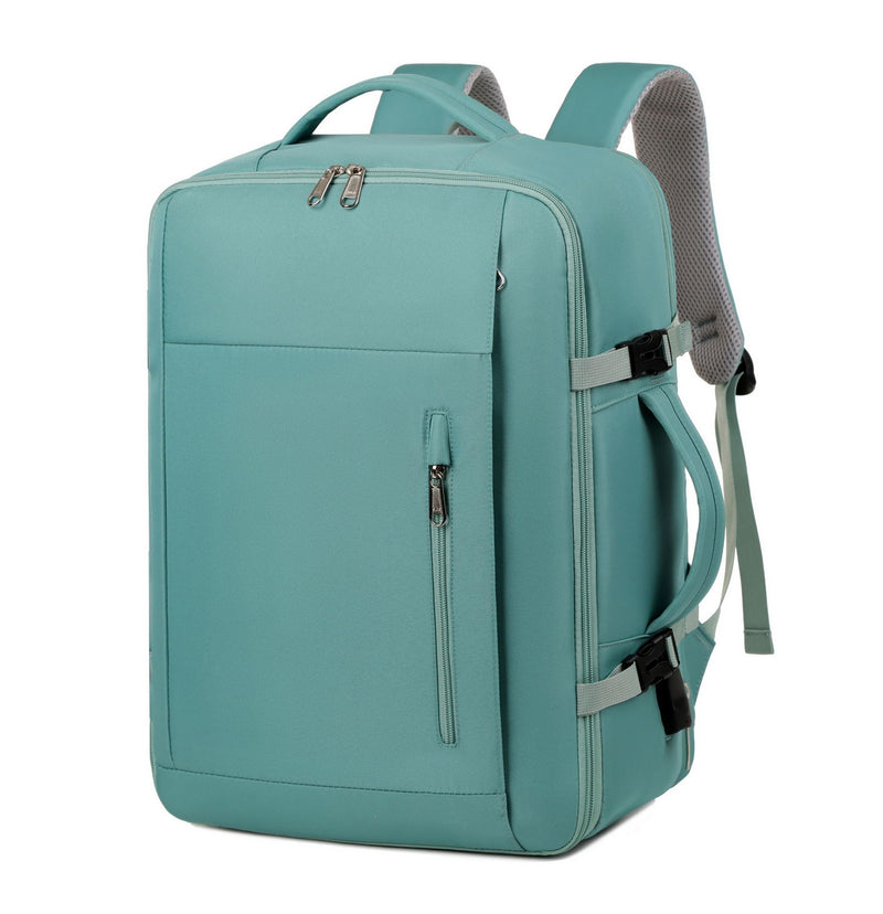 Green Expandable Backpack with USB Port - Multi-Functional Outdoor, Commuter & Laptop Bag