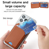 Brown MagSafe Magnetic Wallet with Stand - PU Leather Card Holder for iPhone